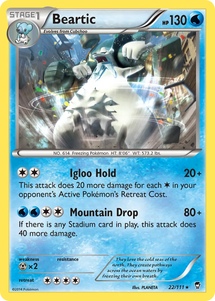 Beartic #22 Furious Fists Pokemon card