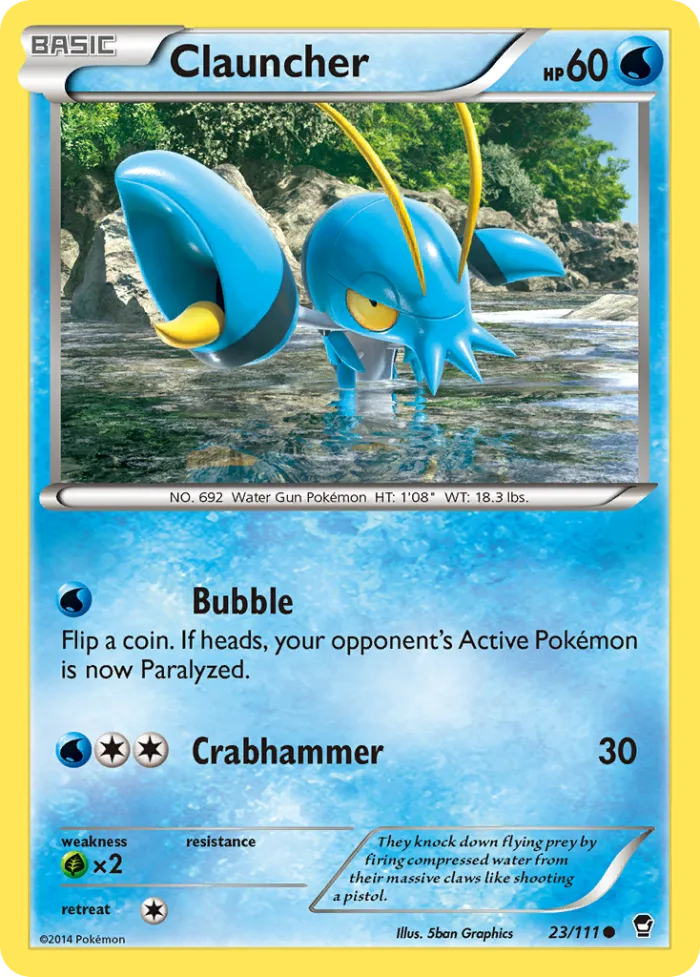 Clauncher #23 Furious Fists Pokemon card