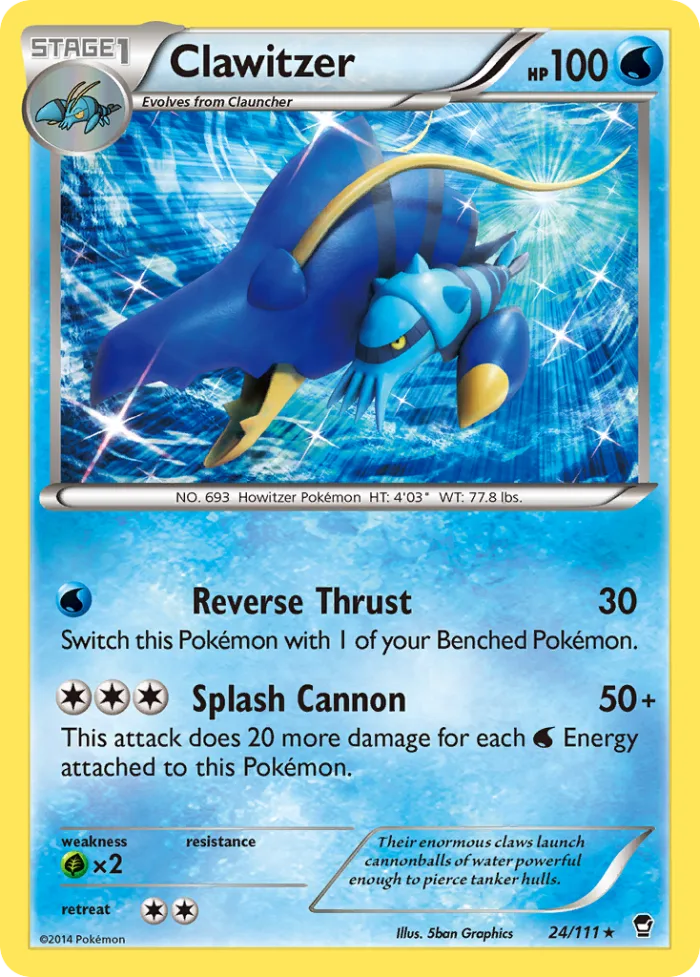 Clawitzer #24 Furious Fists Pokemon card