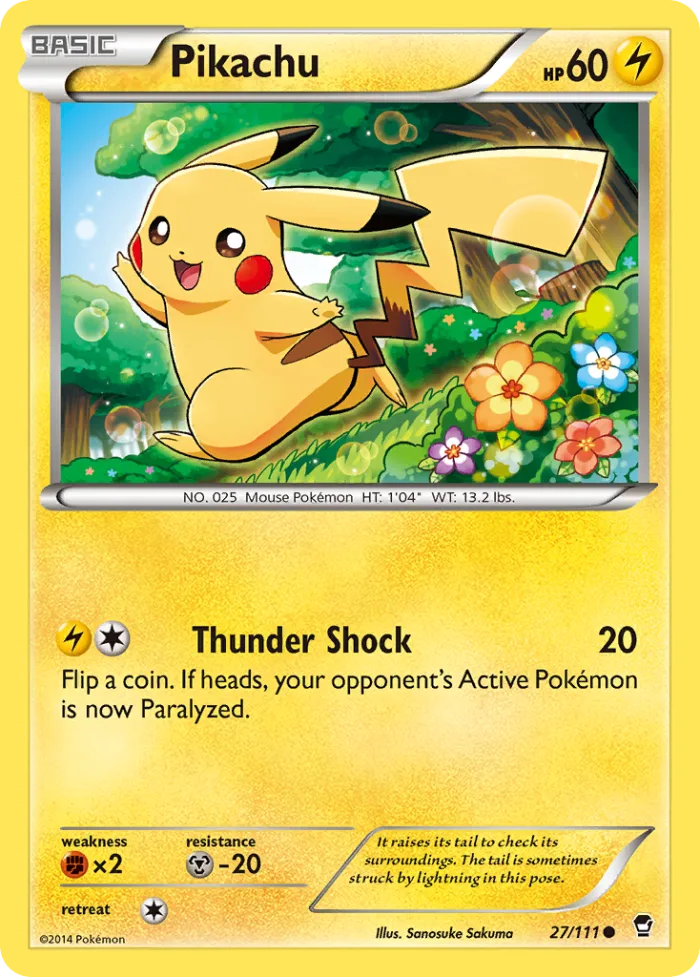 Pikachu #27 Furious Fists Pokemon card