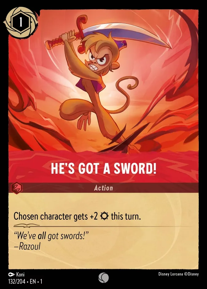 He's Got a Sword! #132 The First Chapter Disney Lorcana card