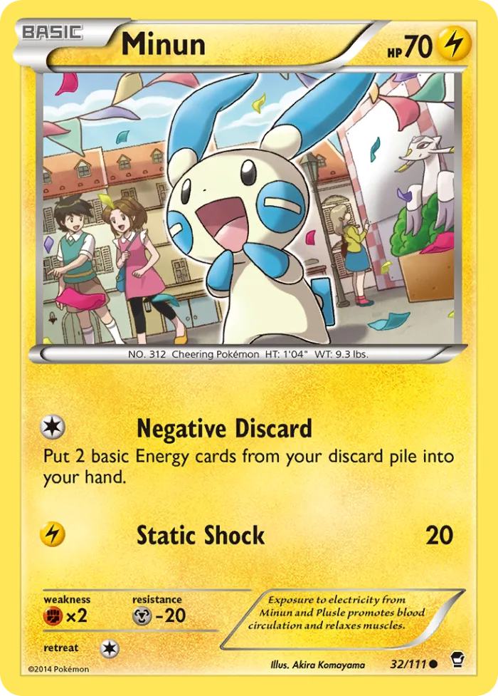 Minun #32 Furious Fists Pokemon card
