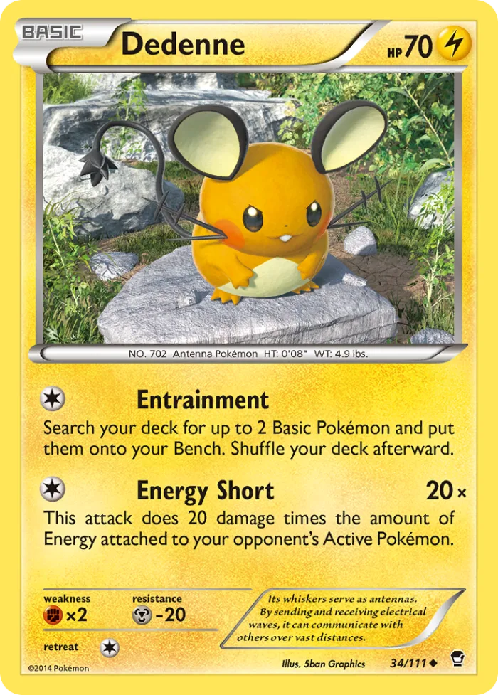 Dedenne #34 Furious Fists Pokemon card
