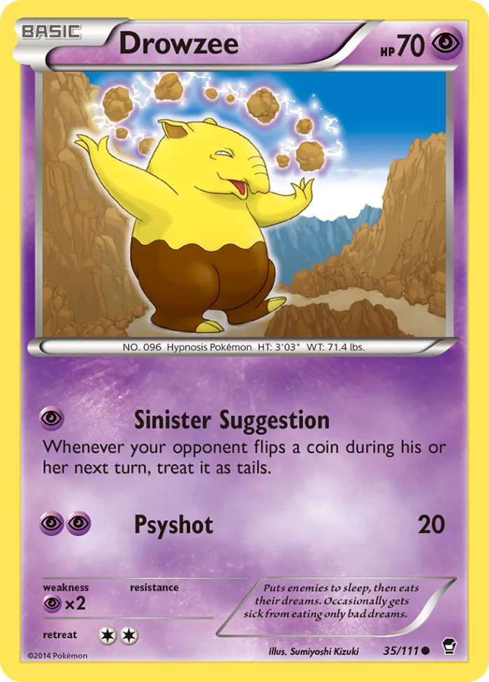 Drowzee #35 Furious Fists Pokemon card