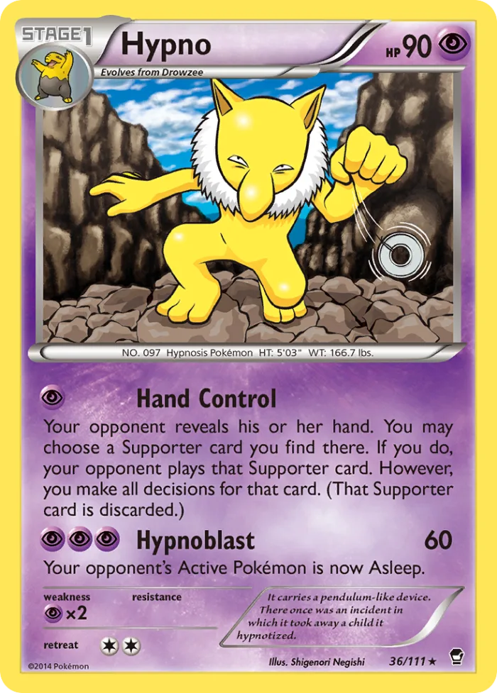 Hypno #36 Furious Fists Pokemon card