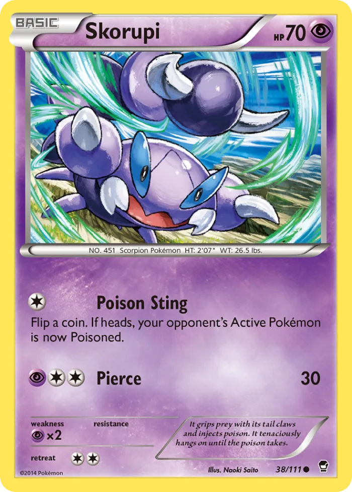 Skorupi #38 Furious Fists Pokemon card