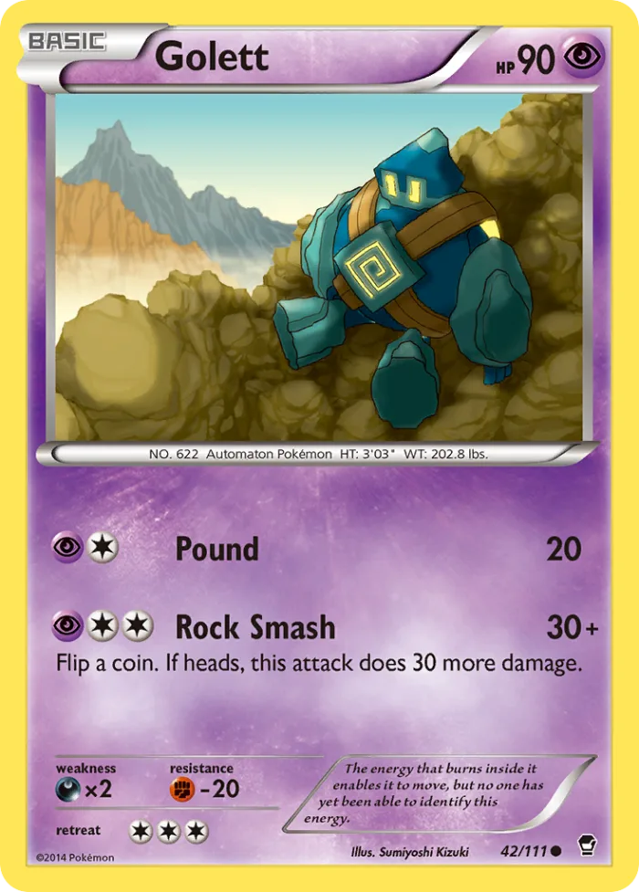 Golett #42 Furious Fists Pokemon card