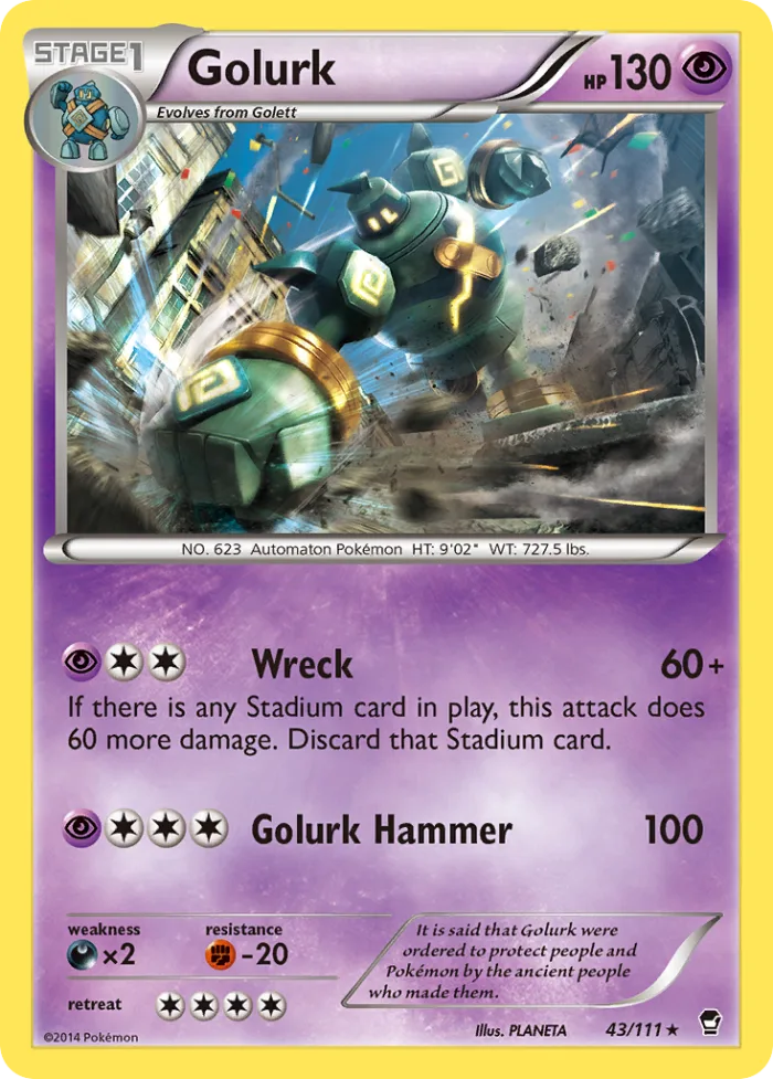 Golurk #43 Furious Fists Pokemon card
