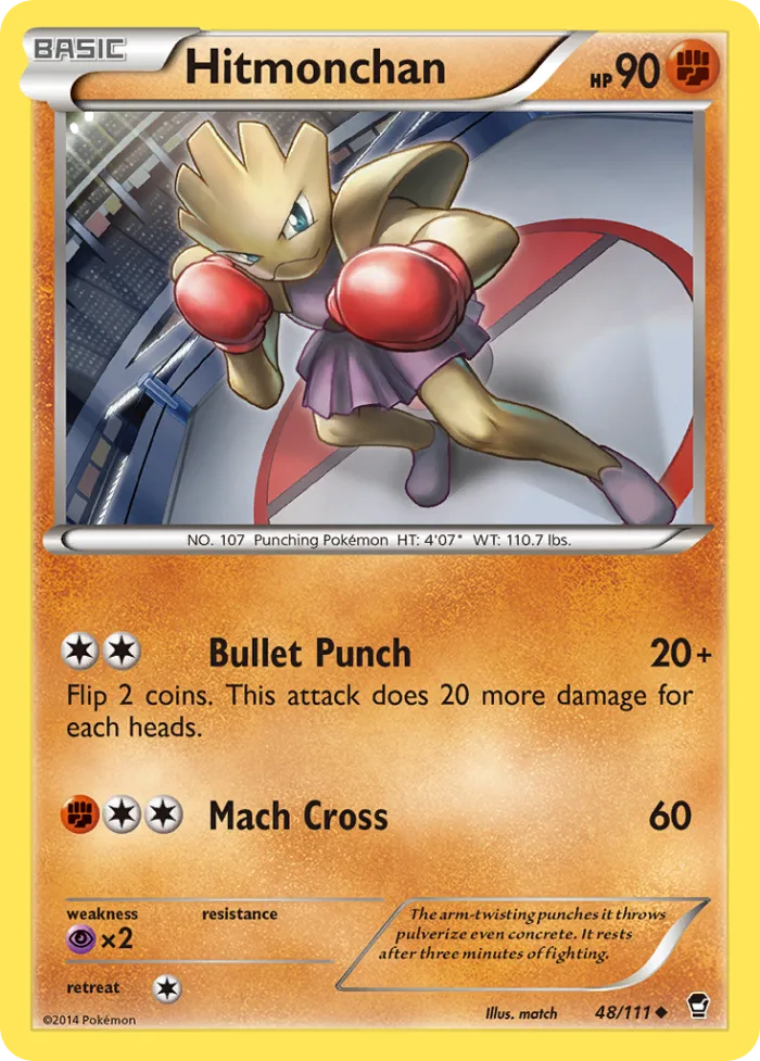 Hitmonchan #48 Furious Fists Pokemon card