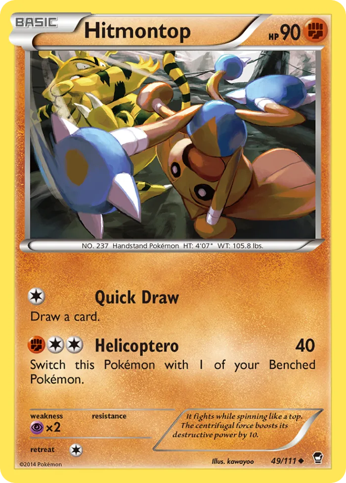 Hitmontop #49 Furious Fists Pokemon card
