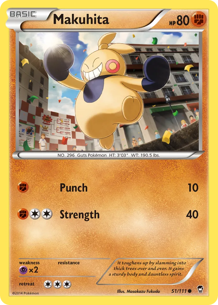 Makuhita #51 Furious Fists Pokemon card