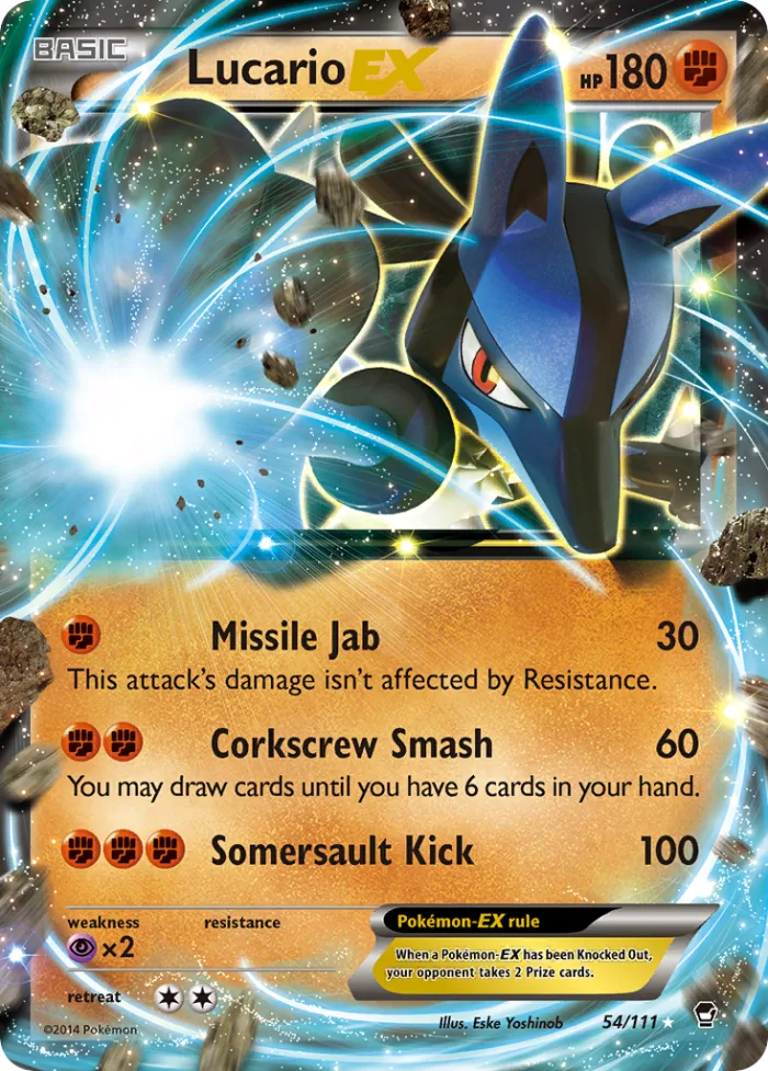 Lucario-EX #54 Furious Fists Pokemon card