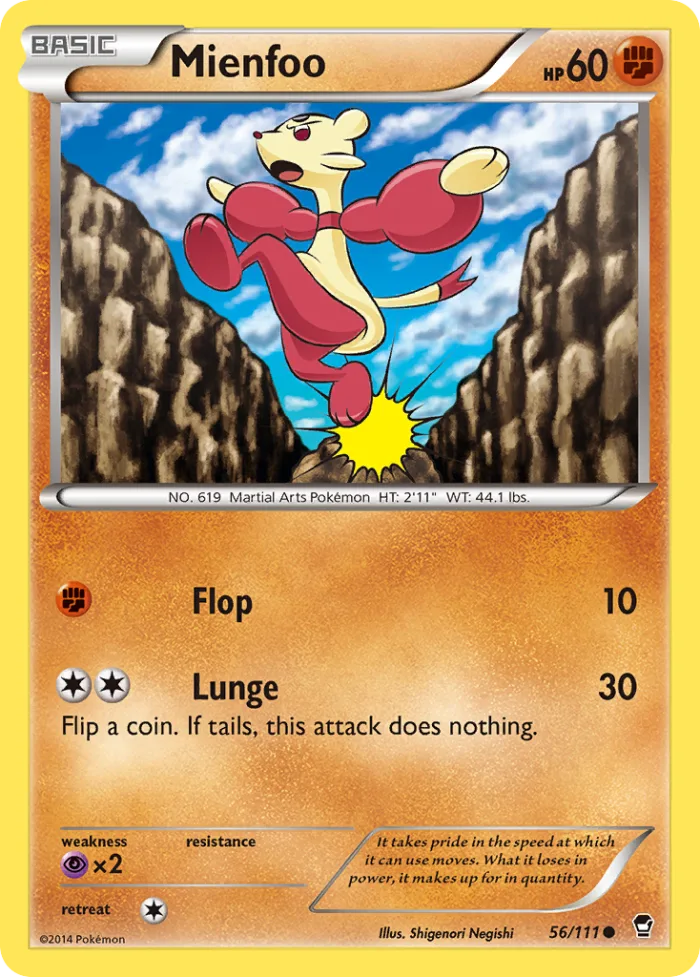 Mienfoo #56 Furious Fists Pokemon card