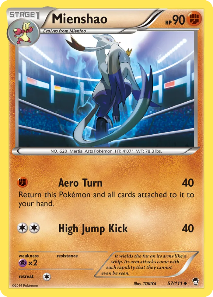 Mienshao #57 Furious Fists Pokemon card
