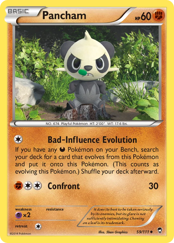 Pancham #59 Furious Fists Pokemon card