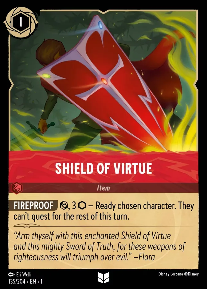 Shield of Virtue #135 The First Chapter Disney Lorcana card
