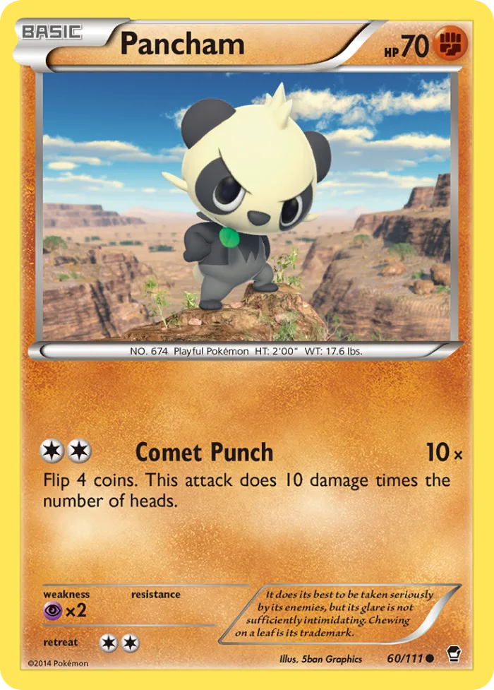 Pancham #60 Furious Fists Pokemon card