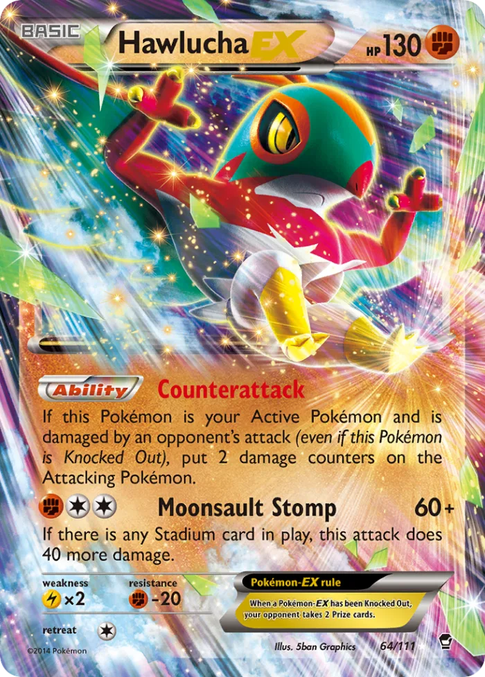 Hawlucha-EX #64 Furious Fists Pokemon card