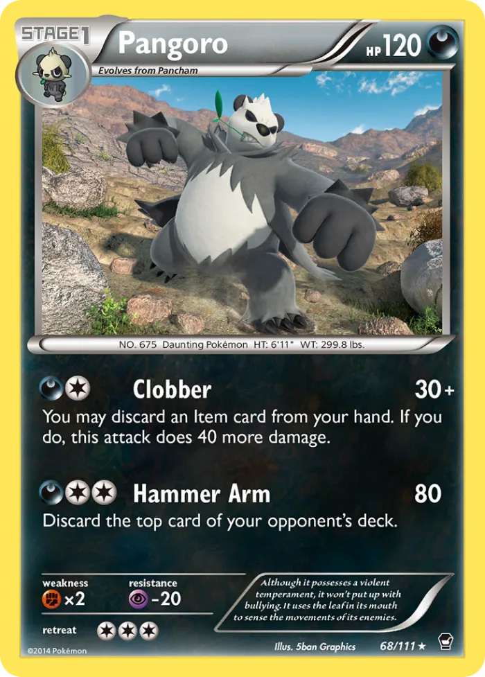 Pangoro #68 Furious Fists Pokemon card