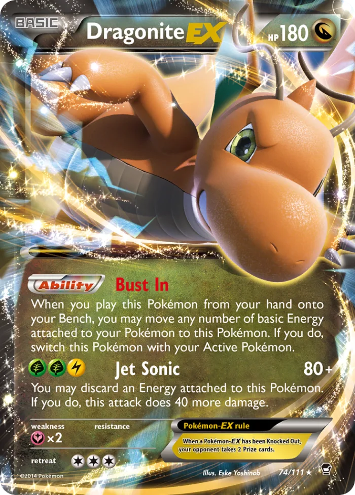 Dragonite-EX #74 Furious Fists Pokemon card