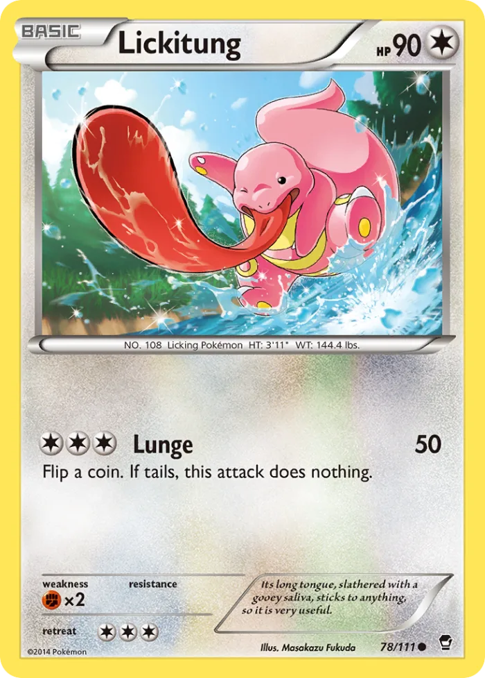 Lickitung #78 Furious Fists Pokemon card