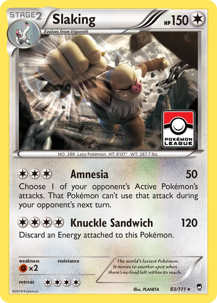 Slaking #83 Furious Fists Pokemon card