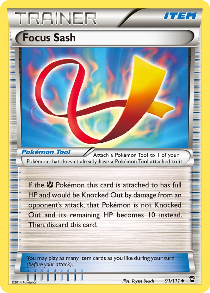 Focus Sash #91 Furious Fists Pokemon card
