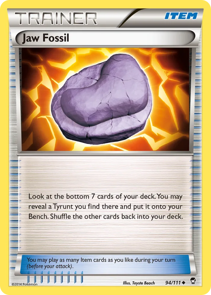 Jaw Fossil #94 Furious Fists Pokemon card