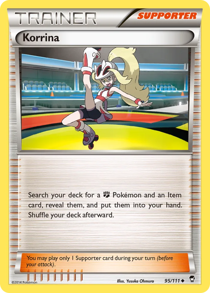 Korrina #95 Furious Fists Pokemon card