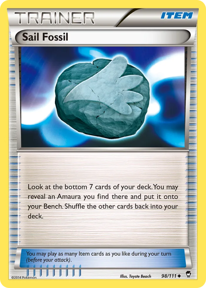 Sail Fossil #98 Furious Fists Pokemon card