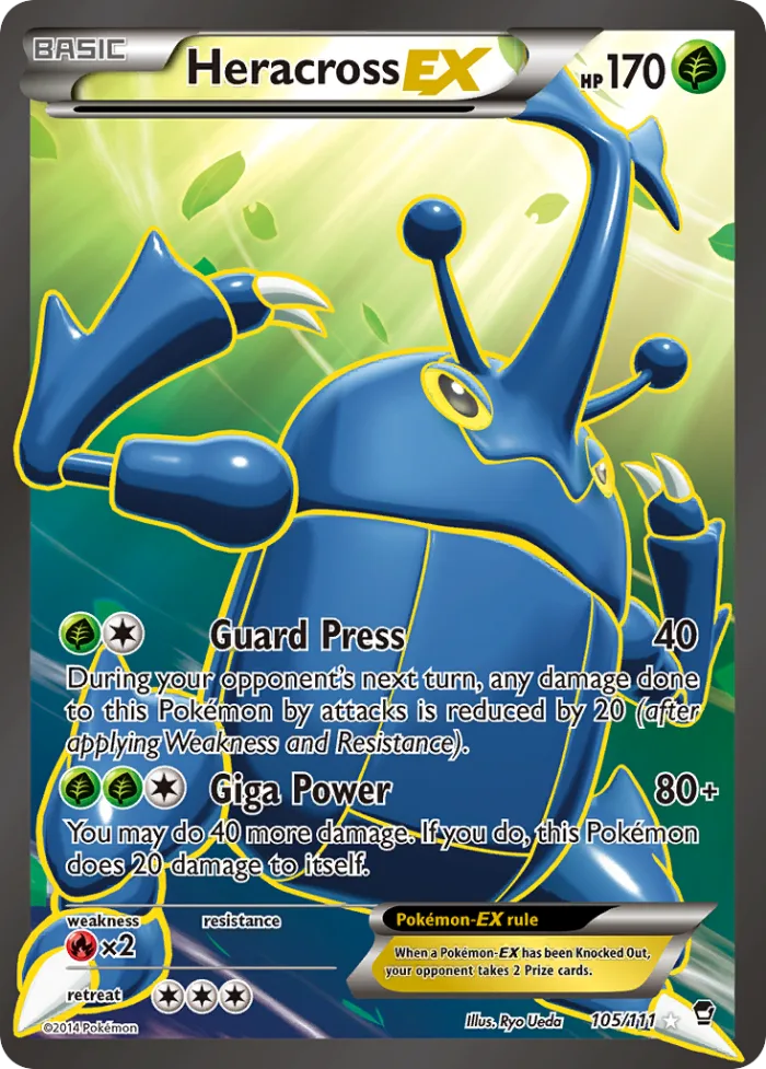 Heracross-EX #105 Furious Fists Pokemon card