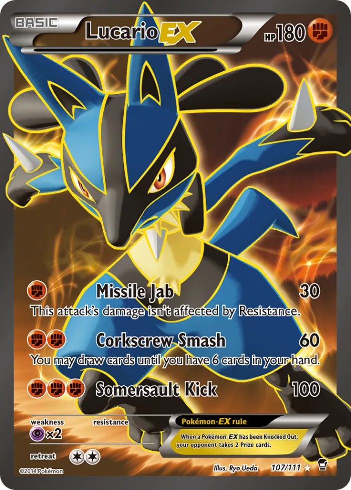 Lucario-EX #107 Furious Fists Pokemon card