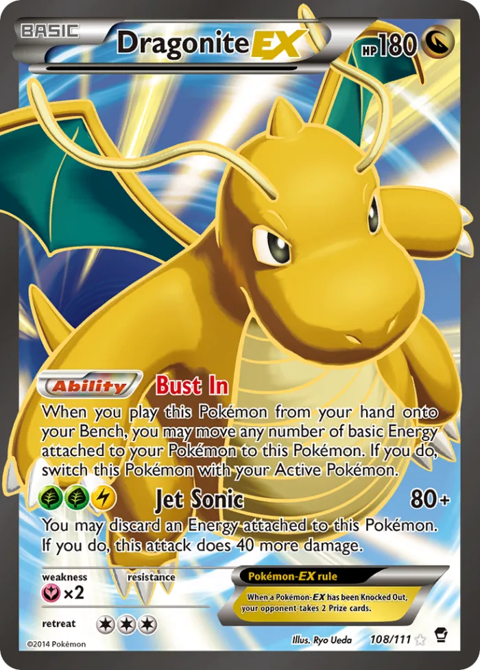 Dragonite-EX #108 Furious Fists Pokemon card