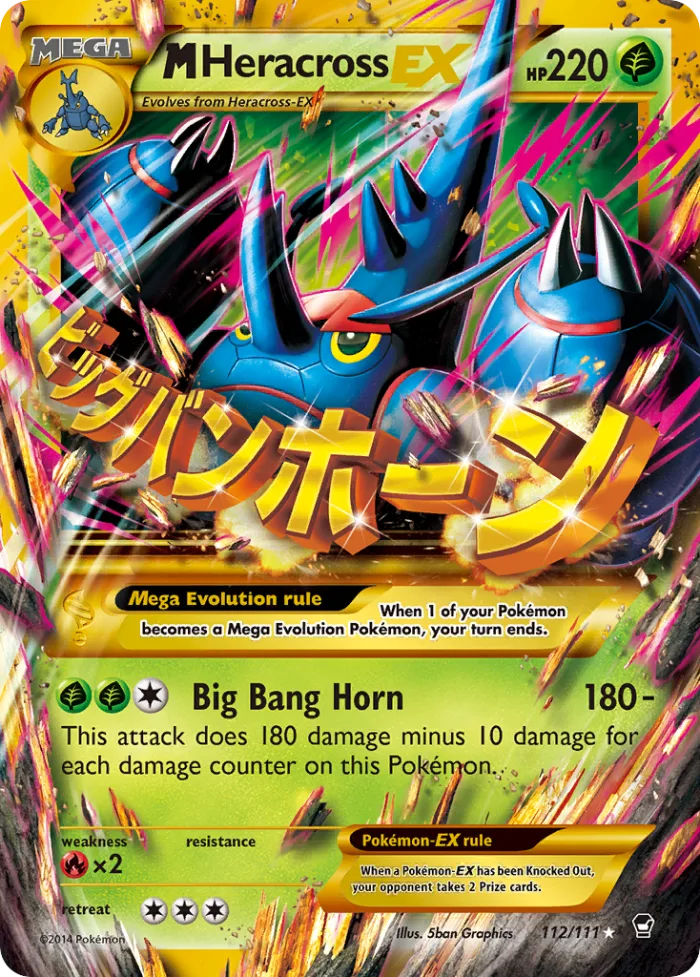 M Heracross-EX #112 Furious Fists Pokemon card