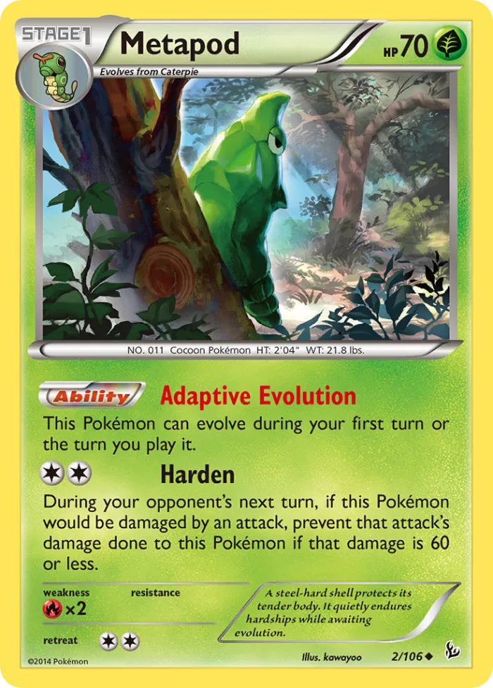 Metapod #2 Flashfire Pokemon card