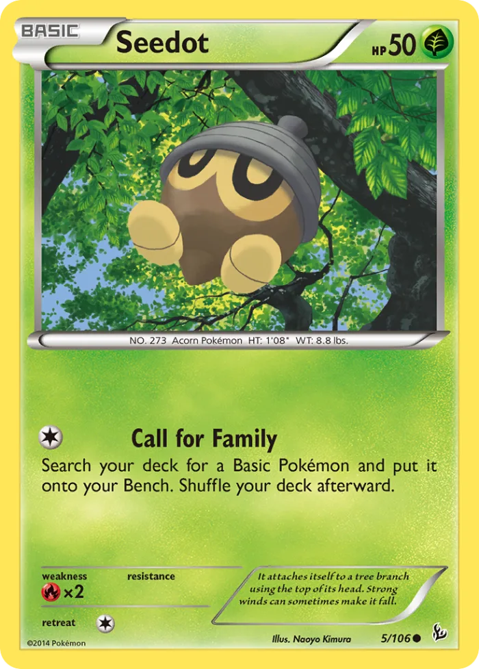 Seedot #5 Flashfire Pokemon card