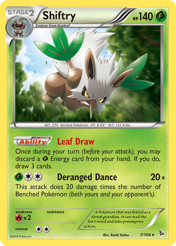 Shiftry #7 Flashfire Pokemon card