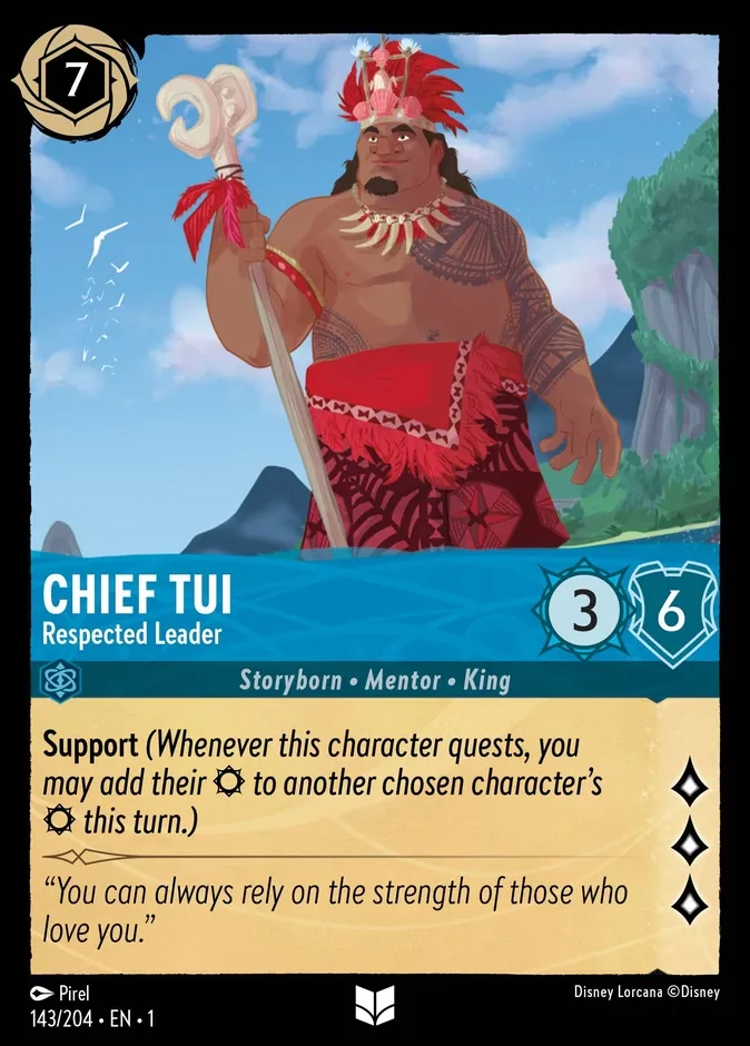 Chief Tui #143 The First Chapter Disney Lorcana card