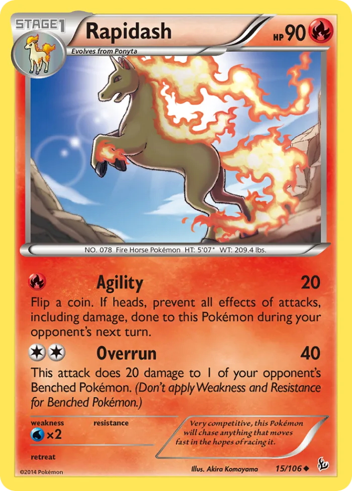 Rapidash #15 Flashfire Pokemon card