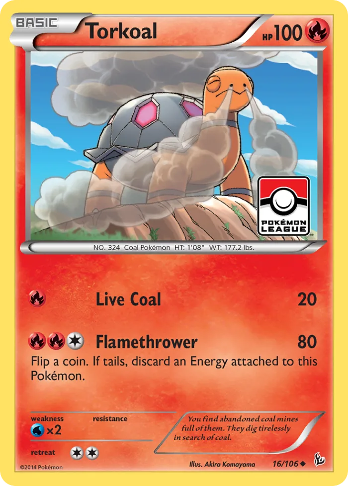 Torkoal #16 Flashfire Pokemon card