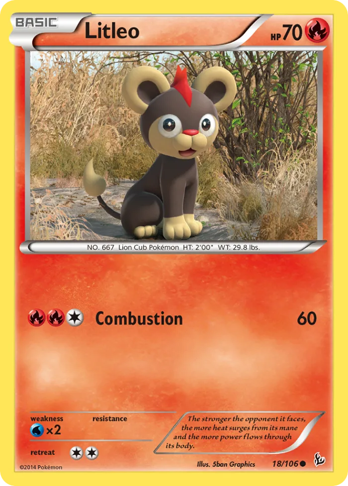 Litleo #18 Flashfire Pokemon card