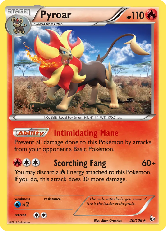 Pyroar #20 Flashfire Pokemon card