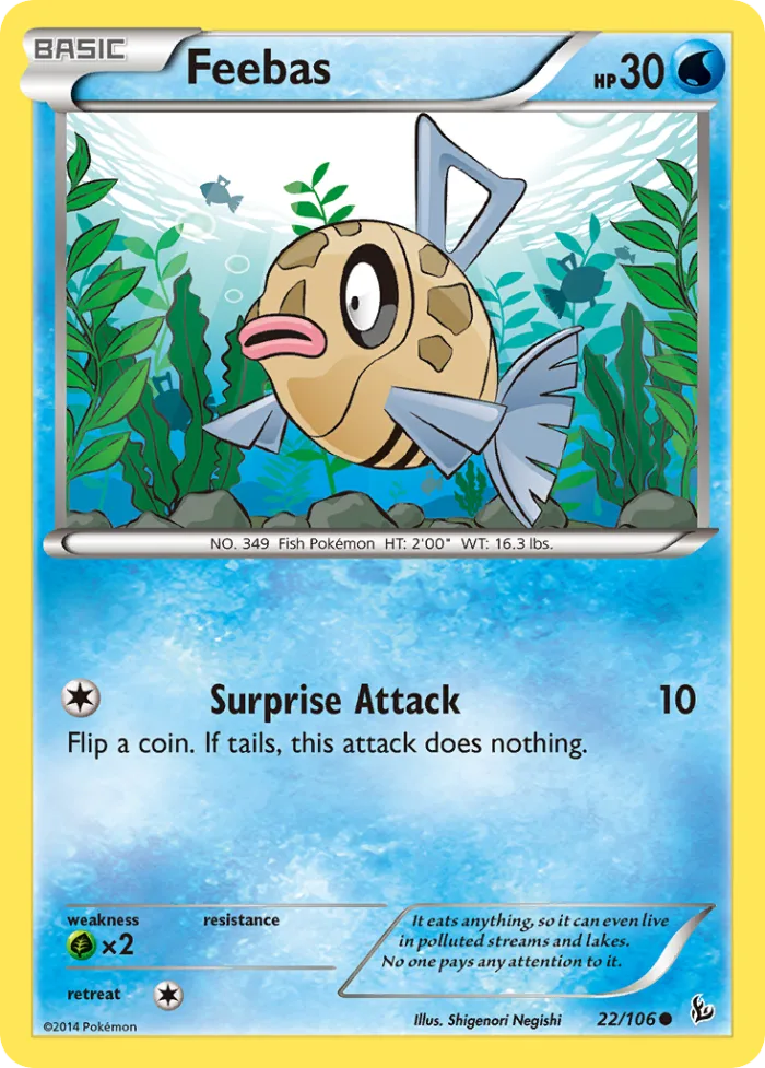 Feebas #22 Flashfire Pokemon card