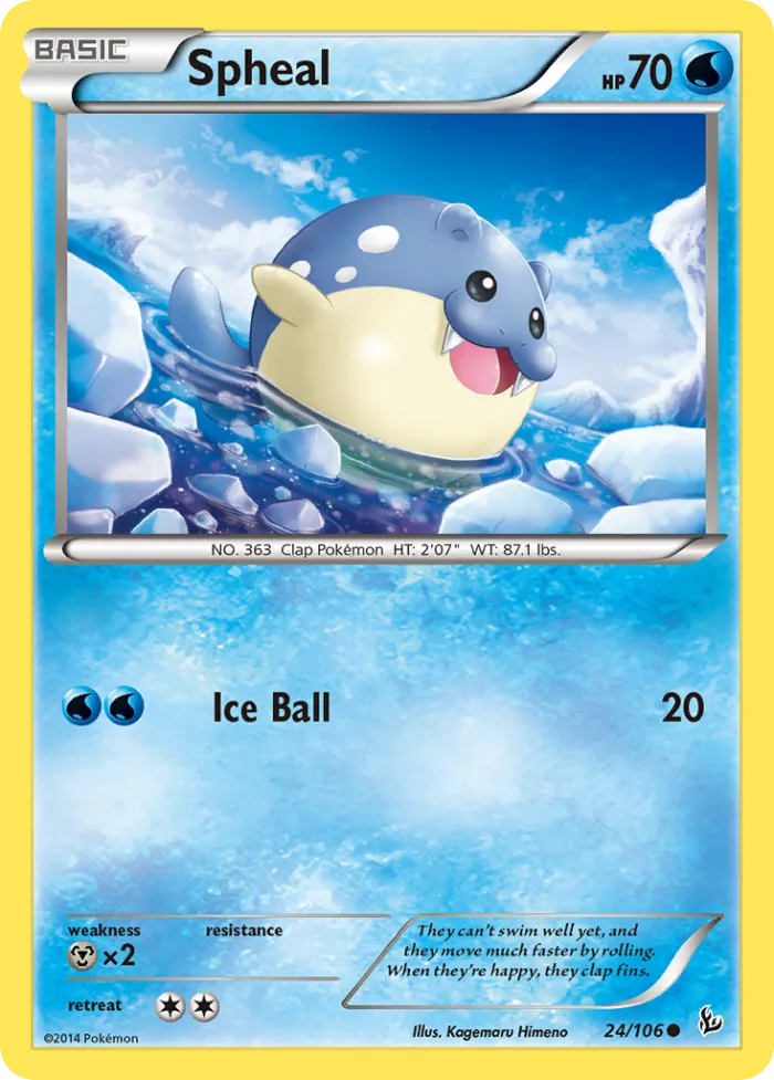 Spheal #24 Flashfire Pokemon card