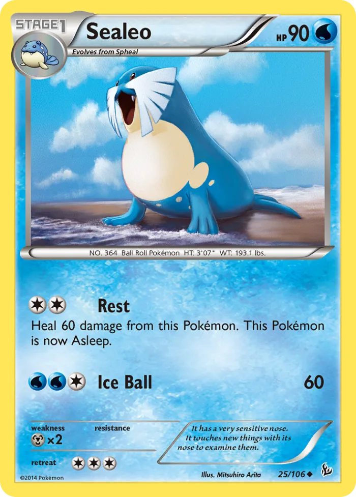Sealeo #25 Flashfire Pokemon card