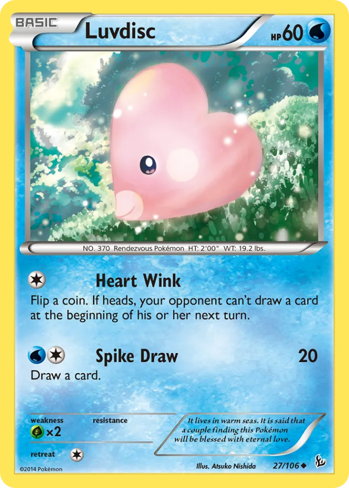 Luvdisc #27 Flashfire Pokemon card
