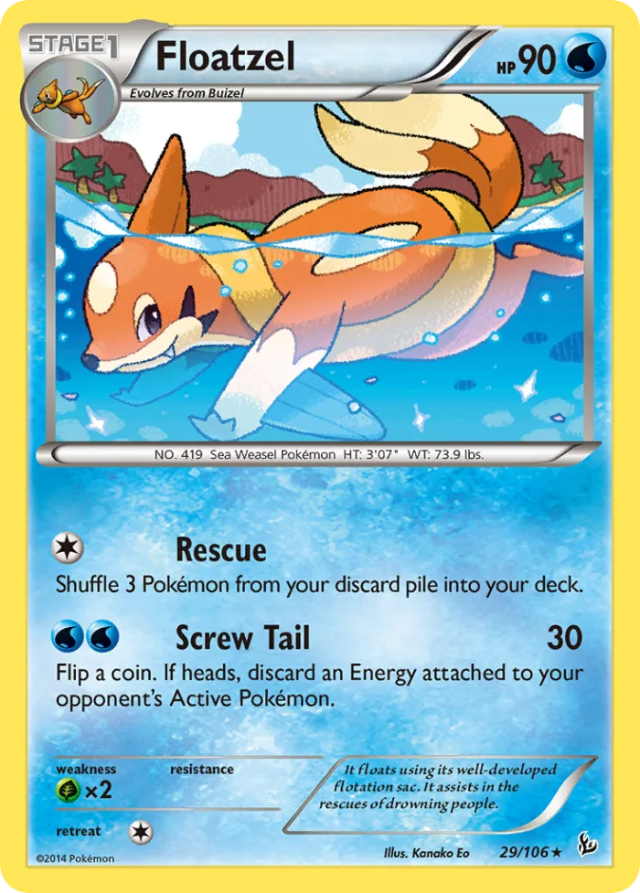 Floatzel #29 Flashfire Pokemon card