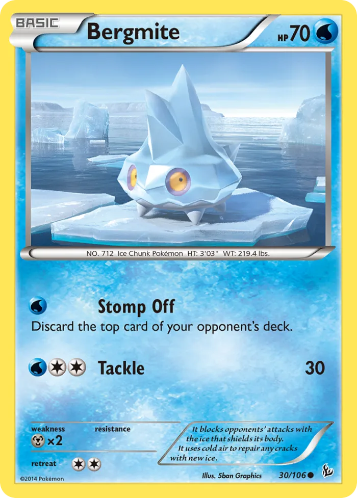 Bergmite #30 Flashfire Pokemon card