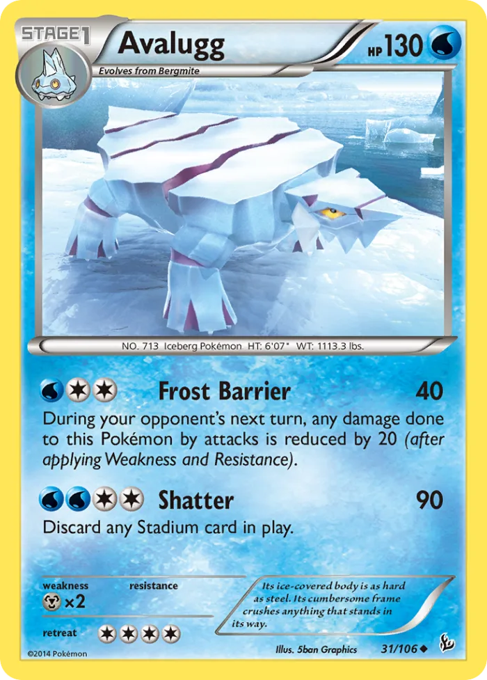 Avalugg #31 Flashfire Pokemon card