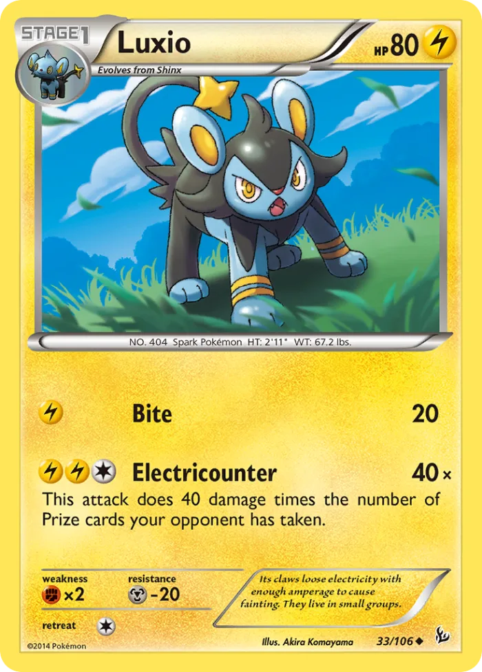 Luxio #33 Flashfire Pokemon card